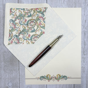 Stationery Sheet Set of 10, Green and Gold, Kartos Signoria Sheet Portfolio