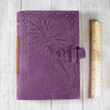 Purple Leather Journal with Excalibur Sword Design