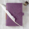 Purple Leather Journal with Excalibur Sword Design