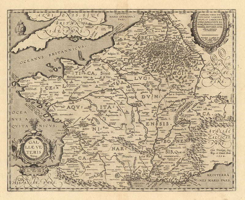17th century map reproduction France fine art print