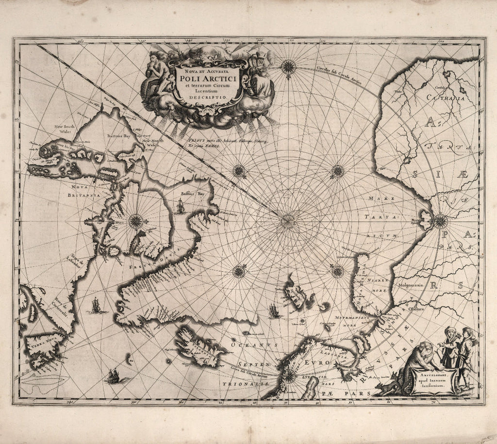 nautical chart 17th century arctic ocean