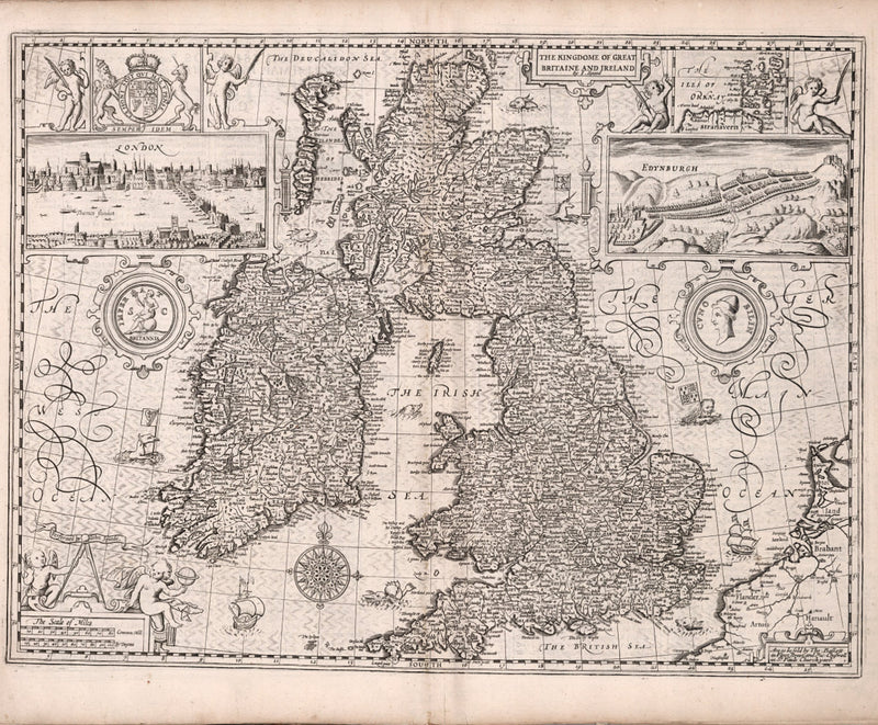 historical Great Britain map 17th century England Ireland Scotland Wales