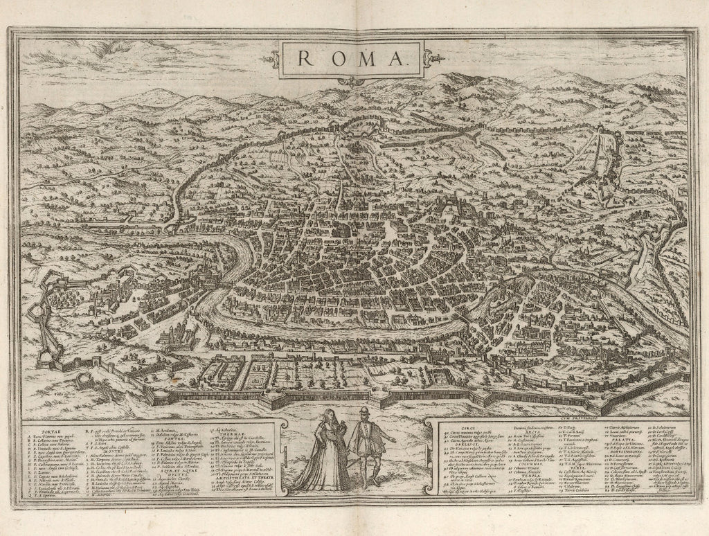 historical map Rome 16th century