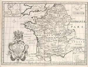 historical map of France from 18th century