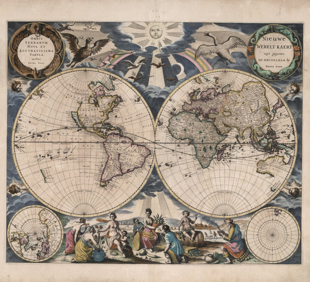 historical world map 17th century
