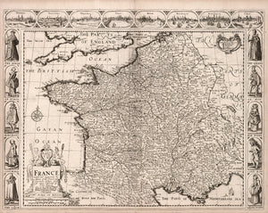 map reproduction art print France and Europe 17th century Renaissance