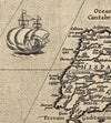 map reproduction detail ship and Spanish coast