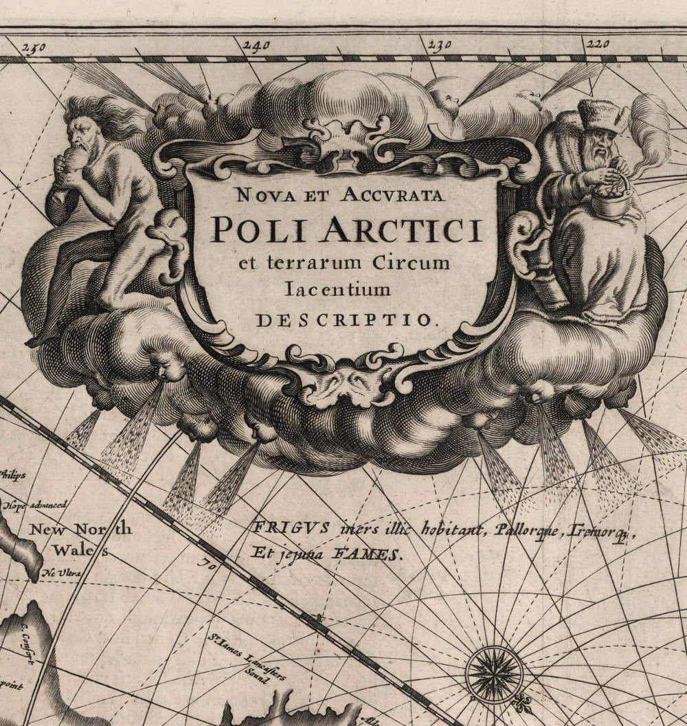 detail arctic nautical chart poli arctici inscription