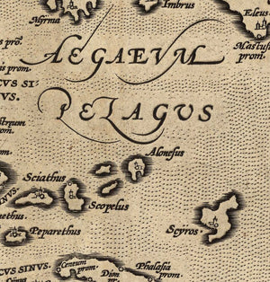 detail image calligraphy inscription Aegaeum Pelagus