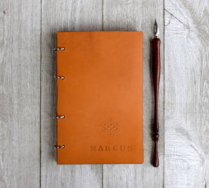 Personalized A6 Refillable Leather Notebook