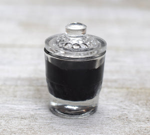 round glass inkwell