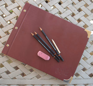 personalized leather sketchbook