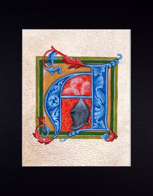 medieval illuminated letter art print