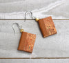 Miniature Book Earrings in Shades of Tan, Red, and Brown