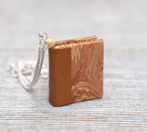 Beige Miniature Book Necklace