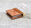 Beige Miniature Book Necklace