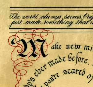 calligraphy detail Neil Gaiman quote