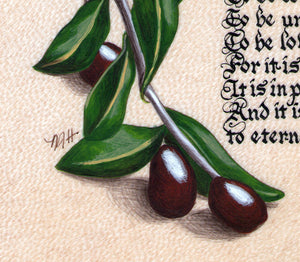 art print detail olives