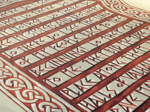 detail Viking rune stone art print