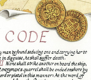 detail pieces of eight and inscription from code