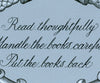 library rules copperplate lettering print detail