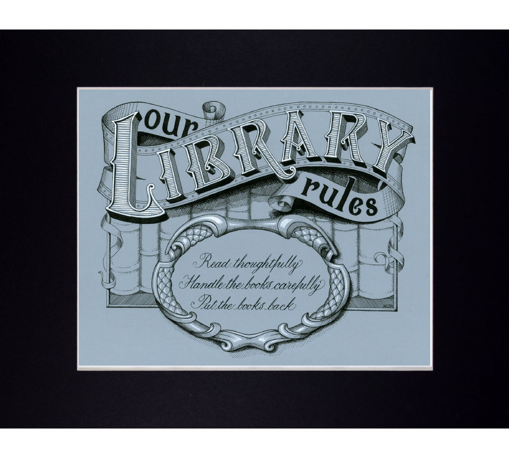library rules typography art print