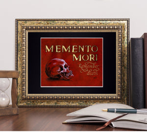 memento mori art print in frame