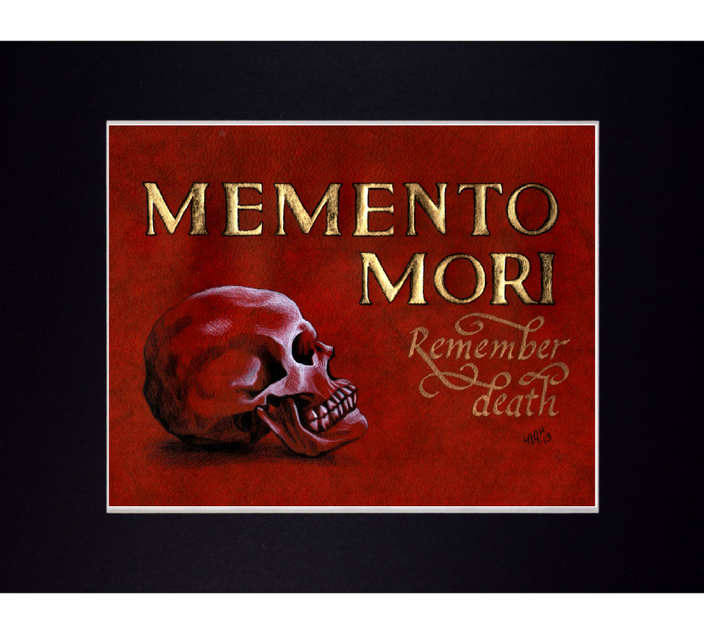 memento mori with skull gothic art print