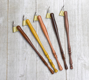 Wooden Oblique Dip Pen Holder For Calligraphy - Copperplate & English Script