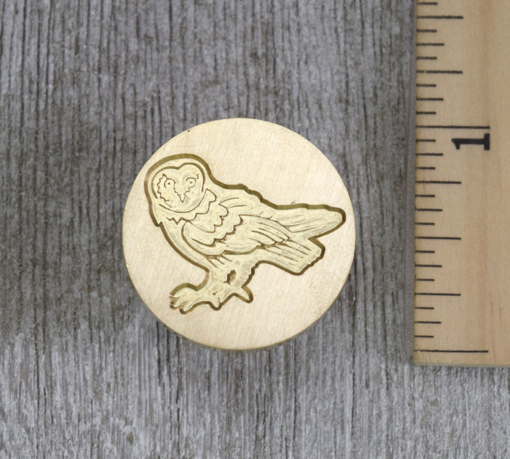 Owl Bird Brass Seal Stamp with Optional Handle