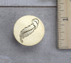 Feather Quill Pen Design on Brass Seal Stamp for Wax Seals