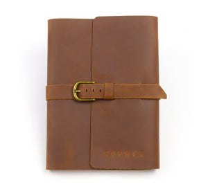 Buckle Leather Notebook, Refillable, Personalized with Name, Size A5