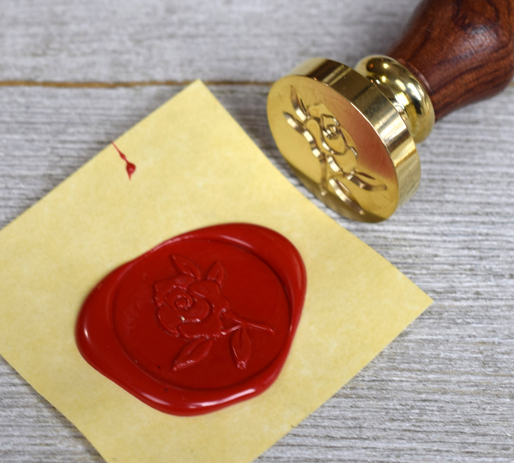rose sealing wax stamp