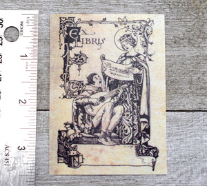 Ex Libris Book Plates with Medieval Madrigal Singers: Set of 24 Self-Adhesive Labels