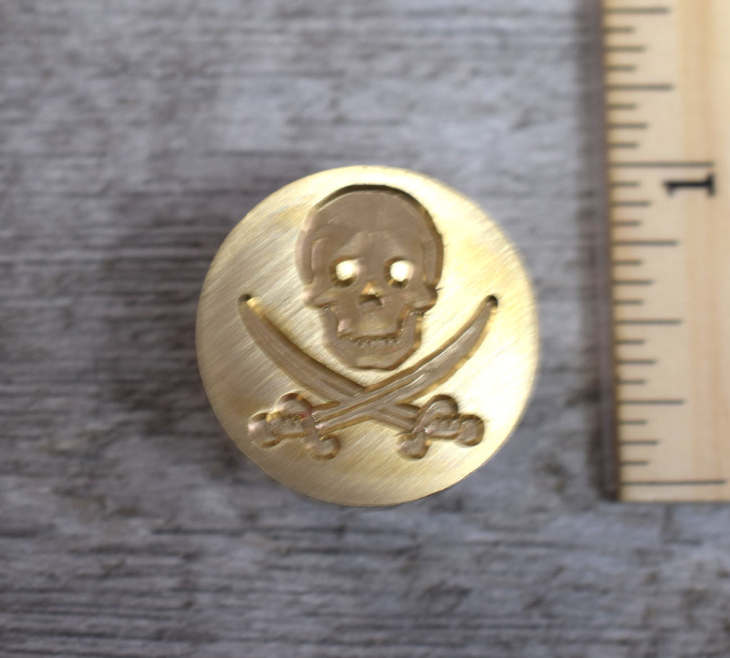 pirate skull wax stamp head