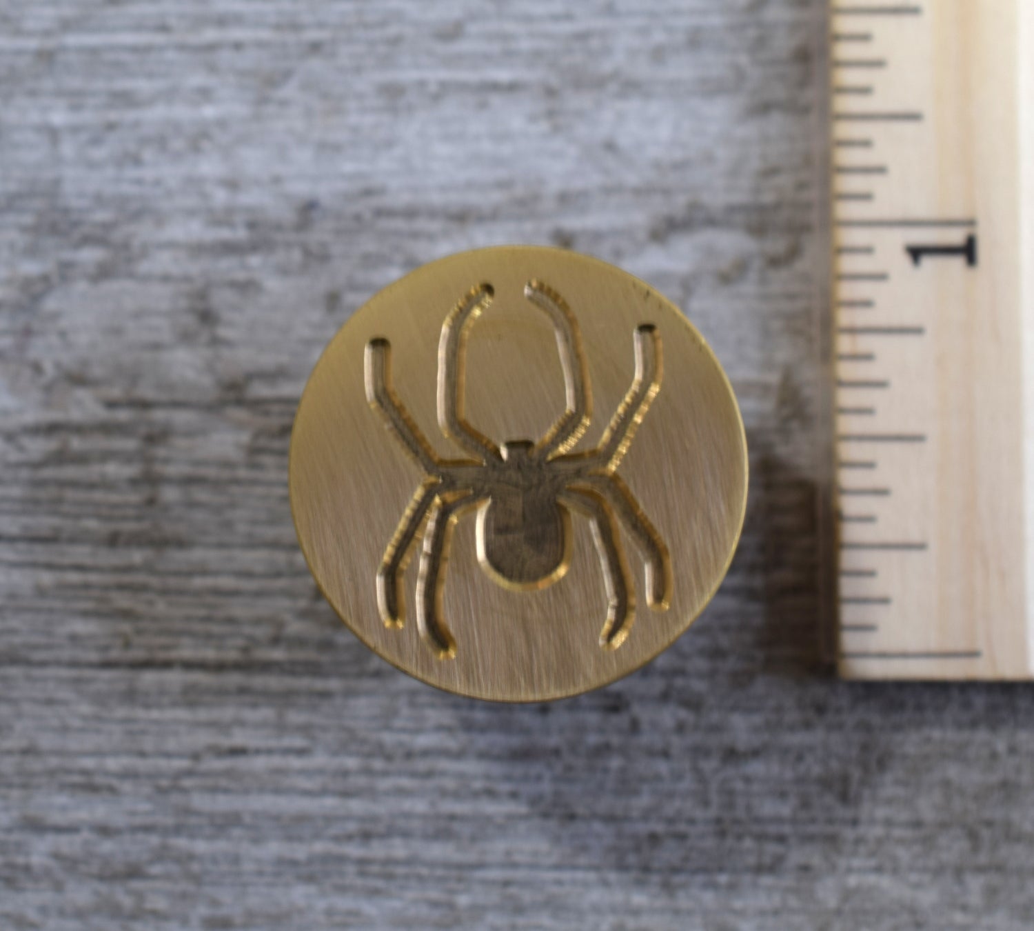 Spider Brass Seal Stamp with Wood Handle – ArteOfTheBooke