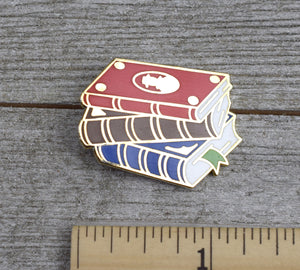 Stack of Leather Books Enamel Pin