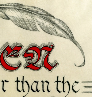 image detail feather and calligraphy