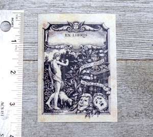 Ex Libris Book Plates with Theatre Masks: Set of 24 Self-Adhesive Labels