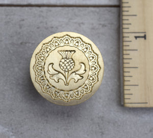 Scottish Thistle Brass Seal Stamp for Wax Seals