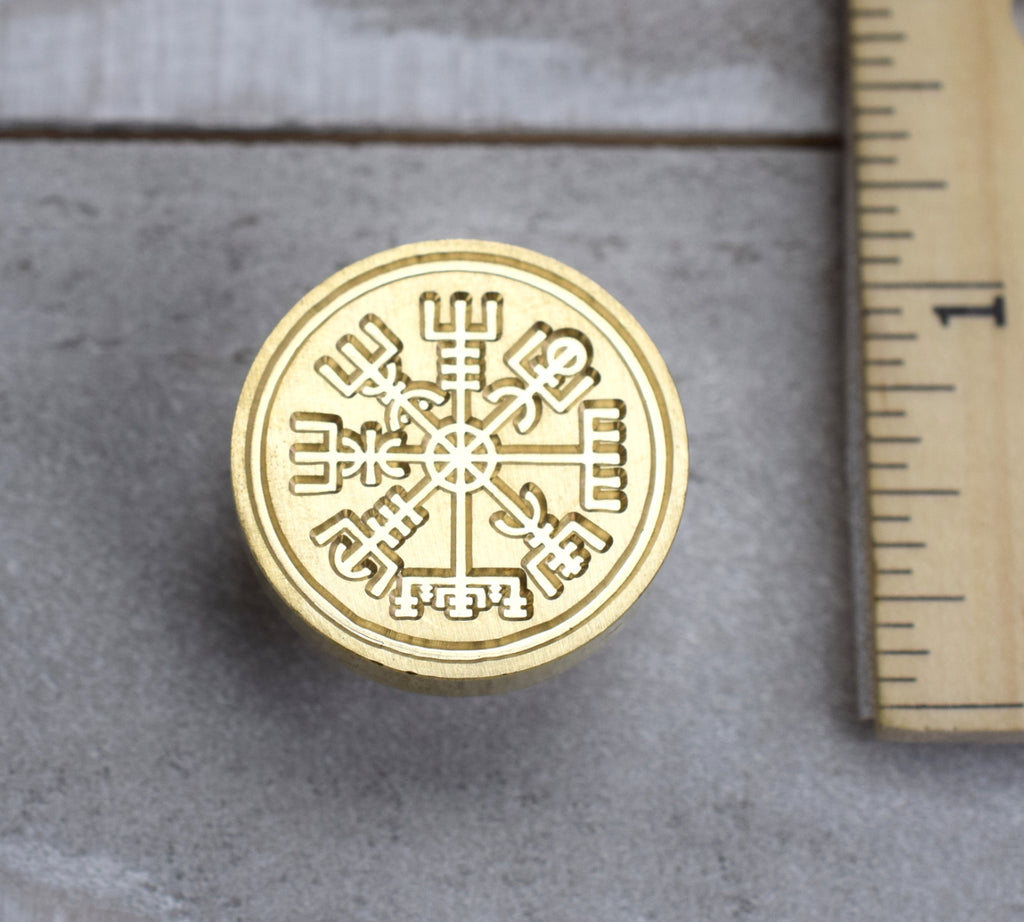 Norse Viking Symbol Brass Seal Stamp with Optional Handle