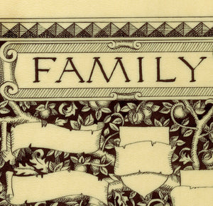 calligraphy detail family heraldic family tree print