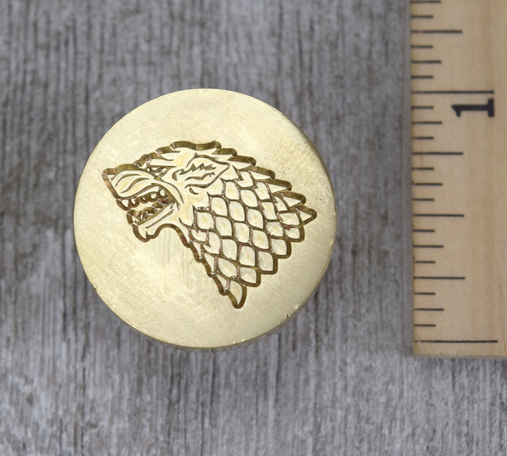 Dire Wolf Brass Seal Stamp with Optional Handle